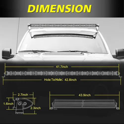 Miniatura 2 de Barra de luz LED delgada de 5 pulgadas, AKD Part 72W, combinación de haz puntual y amplio, cápsulas LED pequeñas, luces de conducción todoterreno