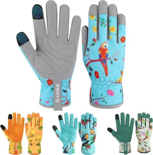 Miniatura 22 de Guantes de jardín de cuero para mujer, guantes de trabajo a prueba de espinas para desmalezar, cavar, plantar, podar guantes de jardín