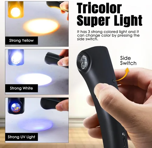 Miniatura 3 de Lupa de lupa recargable de mano con luz LED, escala, lente K9 y 3 fuentes de luz fuertes, lupa de longitud focal ajustable, lupa de joyería