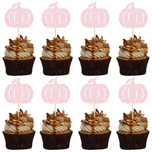 Miniatura 19 de Gyufise 24 adornos para cupcakes de revelación de género, decoraciones para pasteles de niños o niñas para Acción de Gracias, Halloween, tema