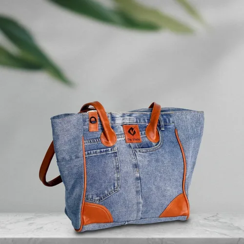 Miniatura 4 de THE VIADO Bolso de hombro de mezclilla para mujer, bolso de mano de gran capacidad con retro