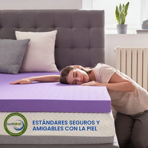 Miniatura 4 de SINWEEK Cubrecolchón de espuma viscoelástica de gel de 3 pulgadas, ventilado, suave, para aliviar la presión, almohadilla para colchón, cubrecolchón
