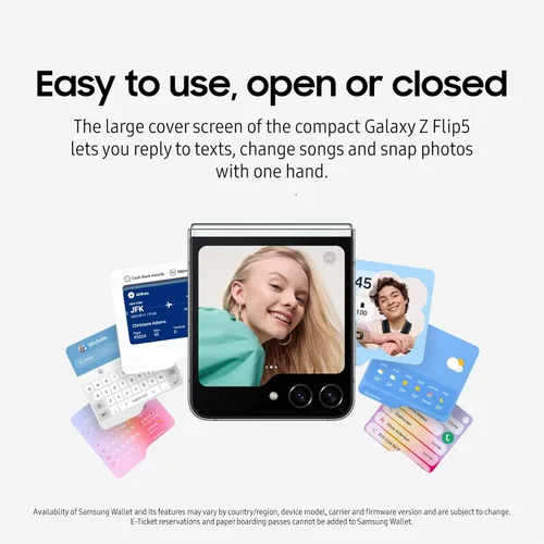 Miniatura 8 de Samsung Galaxy Z Flip5 AI, teléfono celular Android desbloqueado de 512GB, diseño plegable compacto, control con una mano, mejores selfies, gran
