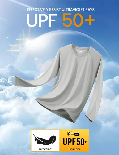 Miniatura 62 de MAGCOMSEN Camisas de manga larga para hombre, protección solar UPF 50+, camisetas atléticas para senderismo, correr, entrenamiento, protección