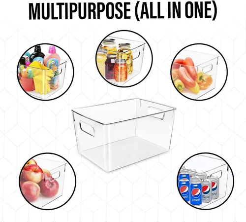 Miniatura 7 de Contenedores de almacenamiento de plástico transparente, perfectos para la organización de la cocina o la organización y almacenamiento