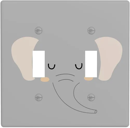 Miniatura 47 de Cubierta de interruptor de luz dúplex de elefante de dibujos animados de 1 banda, cubiertas de enchufe, placa frontal decorativa para receptáculo
