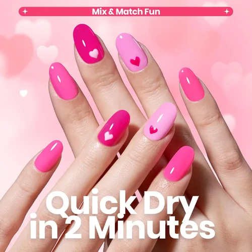 Miniatura 3 de Beetles - Juego de esmalte de uñas rosa, Prisma del Amor 12 colores, juego de esmalte de uñas primavera, salón, larga duración, DIY, uñas rosas