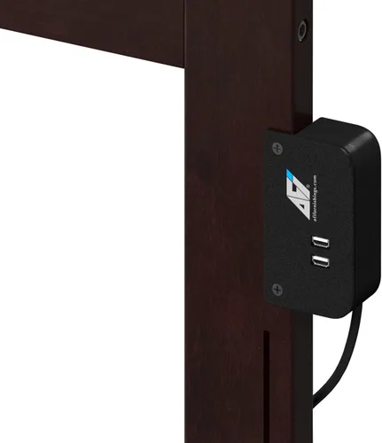 Miniatura 8 de AFI, Metro - Cama Queen de plataforma de madera de perfil bajo con estribo a juego, color espresso
