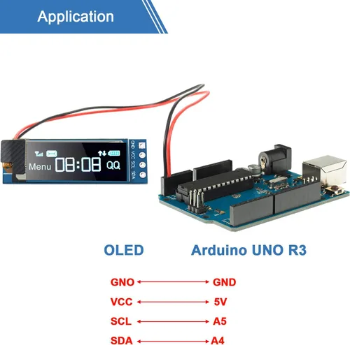 Miniatura 5 de Frienda Módulo de pantalla I2C de 5 piezas de 0.91 pulgadas I2C OLED Módulo de pantalla I2C Controlador de pantalla OLED DC 3.3V a 5V