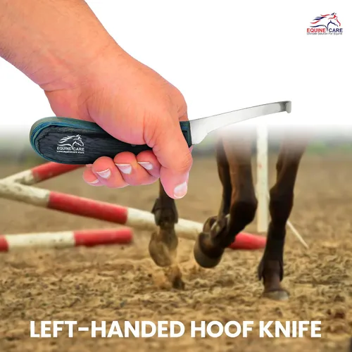 Miniatura 5 de Equine Care Cuchillo de pezuña para zurdos – Hoja estrecha de acero inoxidable J2 afilada, mango ergonómico antideslizante Herramienta profesional