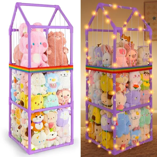 Miniatura 8 de Almacenamiento de Animales de Peluche Zoo Peluches Organizador de Almacenamiento de Juguetes Unicorn Castle PVC Soporte de Animales de Peluche