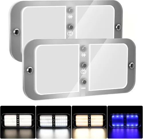Miniatura 7 de BlueFire Luces interiores de techo de 800 lúmenes, CC 12-18 V regulables, luces LED interiores de RV de 6 W, 3000-6000 K, con control remoto