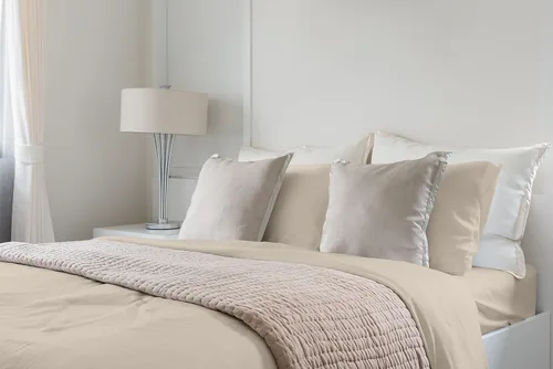 Miniatura 2 de DTY Bedding - Juego de sábanas de 4 piezas, suave y sedoso, 100% Tencel Lyocell derivado de eucalipto, certificado Oeko-TEX, tamaño Queen, lino