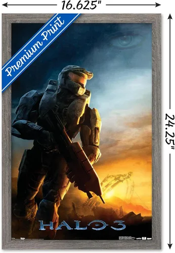 Miniatura 3 de Trends International Halo 3 - Póster de pared del Despertar, 14.725 x 22.375 pulgadas, versión con marco de madera tipo granero