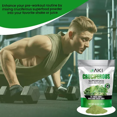 Miniatura 8 de AKI Cruciferous Superfood Green Mix Powder - Hecho de col rizada, brócoli, coles de Bruselas, repollo - Repleto de fitonutrientes y vitaminas
