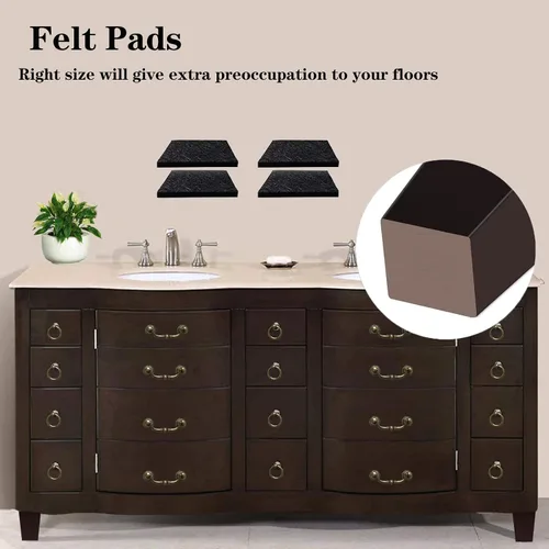 Miniatura 4 de Juego de 4 patas de sofá cuadradas para cama, patas de repuesto de madera de 2 pulgadas para muebles, color marrón oscuro