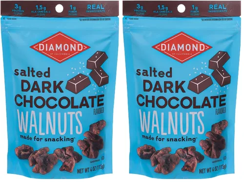 Miniatura 20 de Diamond of California Nueces de California saladas con chocolate negro, 4 oz. (paquete de 4)