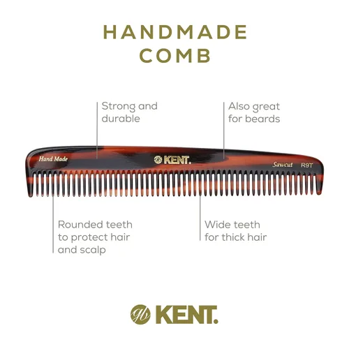 Miniatura 4 de Kent R9T - Peine para desenredar todo el cabello grueso, dientes anchos para cabello grueso, rizado y ondulado. Peine desenredante para aseo