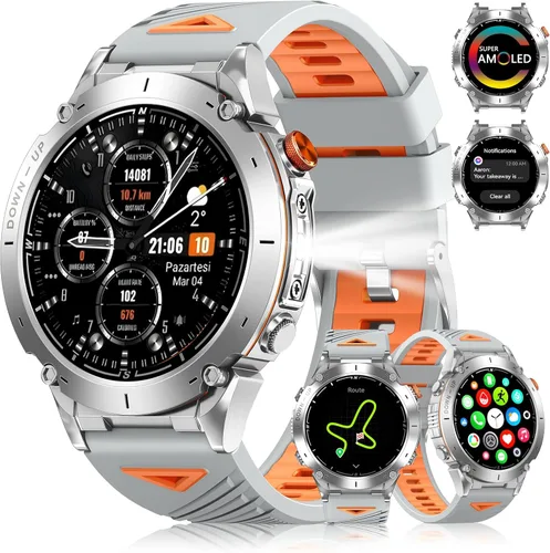 Miniatura 9 de GPS Military Smart Watch For Men With Bluetooth Call, 1.43" AMOLED Waterproof Fitness Tracker With Heart Rate/Sleep Monitor/Flashlight, 170+ Sports