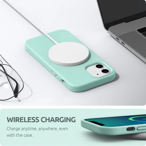 Miniatura 5 de SURPHY Diseñada para iPhone 12 y iPhone 12 Pro de 6.1 pulgadas, funda gruesa de silicona líquida (con forro de microfibra) para iPhone 12 y 12 Pro