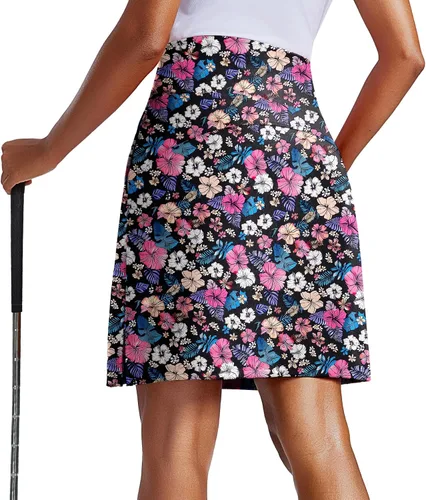 Miniatura 17 de PINSPARK Falda pantalón de 20 pulgadas para mujer, longitud a la rodilla, UPF 50+, faldas de golf con 3 bolsillos, cintura alta, falda pantalón