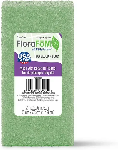 Miniatura 11 de FloraCraft FloraFōM Bloque de 2 pulgadas x 3.9 pulgadas x 7.75 pulgadas, color verde