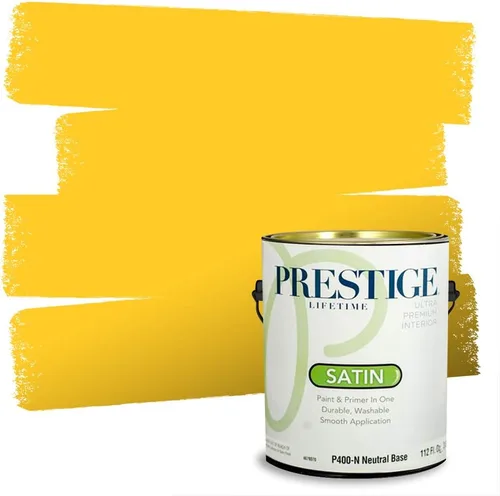 Miniatura 153 de PRESTIGE Pinturas Pintura Exterior e Imprimación En Uno, 1 Galón, Satinado, Pareja Comparable de Benjamin Moore* Amarillo* 320BM-PCM