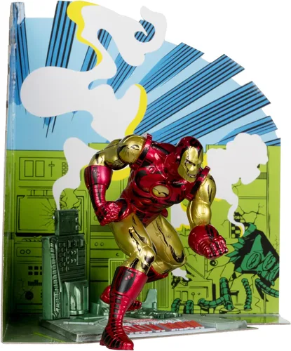 McFarlane Toys - Figura posada a escala 1:10 de Marvel Iron Man con escena (The Invincible Iron Man #126)