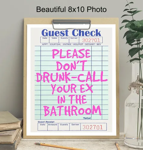 Miniatura 4 de Arte de pared de baño preppy para mujeres - divertido y moderno letrero de baño para invitados - imágenes de accesorios de baño rosa retro moderno
