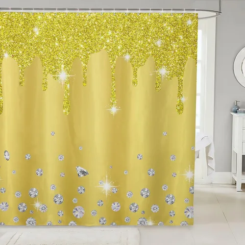 Miniatura 39 de Cortina de baño de flores de margarita para niños y niñas, cortina de ducha floral para decoración de baño, 72 x 72 pulgadas, retro, floral