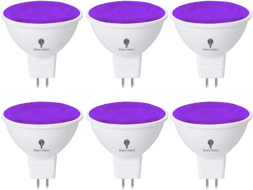 Miniatura 8 de BlueX - Paquete de 6 bombillas LED MR16 naranja, 4 W (equivalente a 40 vatios), base de dos pines GU5.3 de 12 V, decoración de fiesta, porche