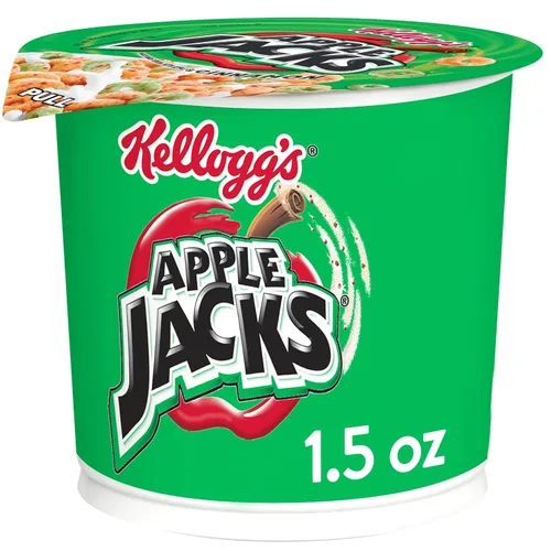 Miniatura 9 de Kellogg’s Apple Jacks - Cereales fríos para el desayuno en tazas, 8 vitaminas y minerales, bocadillos para niños, sabor original