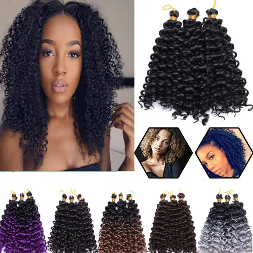 Miniatura 9 de Marlybob Pelo sintético trenzado de ganchillo de 14 pulgadas Marlibob onda de agua trenzado trenzado de ganchillo trenzas afro rastas rizadas