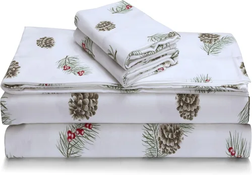 Miniatura 16 de Tribeca Living Sábanas de franela de algodón portugués tamaño King – Juego de sábanas de bolsillo profundo de 170 GSM para colchones de hasta 21 Ava