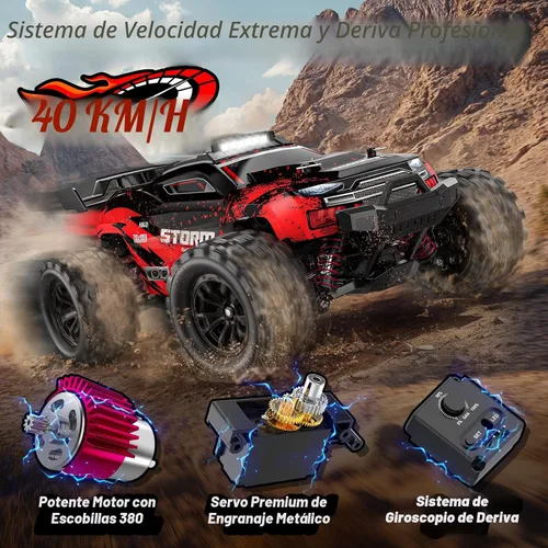 Miniatura 2 de 1:18 Coches RC, Automóvil de control remoto de 2.4GHz 4WD de alta velocidad 40 KM/H con rueda de derrape, camión monstruo todo terreno todo camino