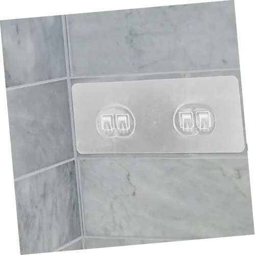 Miniatura 6 de Zerodeko 20 piezas de calcomanías transparentes con hebilla de doble garra que no deja marcas, parches adhesivos de plástico resistente, perchas