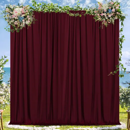 Miniatura 43 de Cortinas de Telón de Fondo Blanco de 2 Paneles 5 x 1,5 m de Poliéster, Telón de Fondo para Fotografía, Cortinas para Decoración de Fondo de Boda