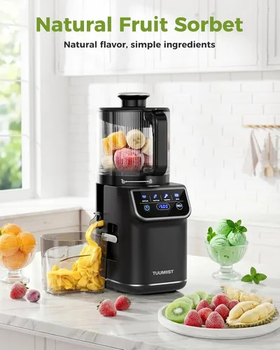 Miniatura 7 de TUUMIIST Exprimidor de prensa en frío 3 en 1, exprimidores de masticación Smart Touch para frutas y verduras enteras, exprimidor lento de 6.5