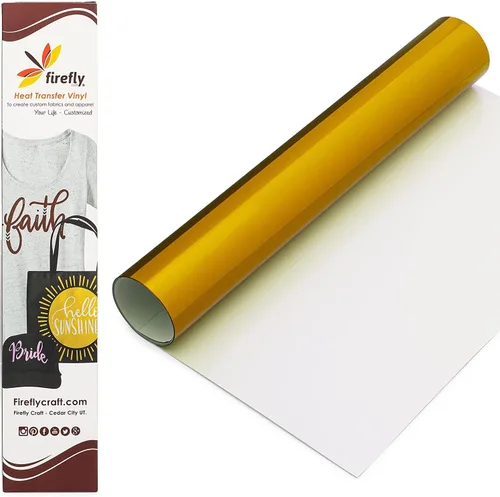 Miniatura 56 de Firefly Craft - Lámina de vinilo elástico para transferencia de calor, HTV metálico, para planchar para usar con Cricut y Silhouette, para prensa