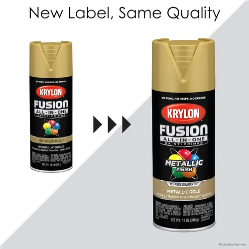 Miniatura 218 de Krylon Fusion - Pintura en aerosol adhesiva todo en uno para uso en interiores y exteriores, 12 onzas, aluminio