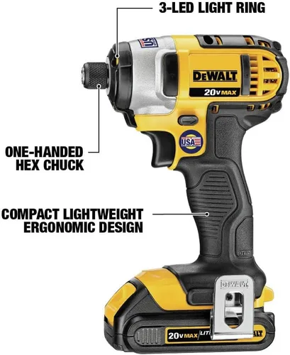 Miniatura 3 de DeWalt DCF885C1 - Kit de atornillador de impacto 20V máx, 1/4 pulgadas