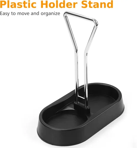 Miniatura 7 de Accmor Juego de saleros y pimenteros con soporte, recipientes de acero inoxidable de 4 onzas con fondo de vidrio para cocina, barbacoa, bar, mesa