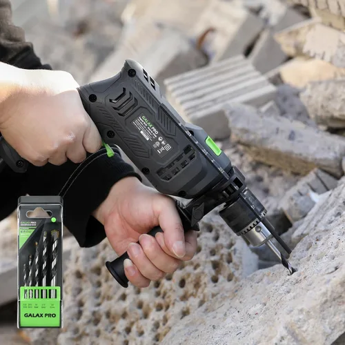 Miniatura 7 de GALAX PRO Taladro de martillo con cable de 4.5 amperios 0-3000 RPM, 5 brocas, martillo y taladro, 2 funciones en 1 con 12 velocidades variables