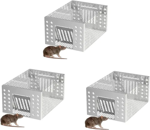 Trampa automática de acero inoxidable, trampa automática para ratas, trampa automática para ratones, trampas humanas para ratones, trampa continua 3