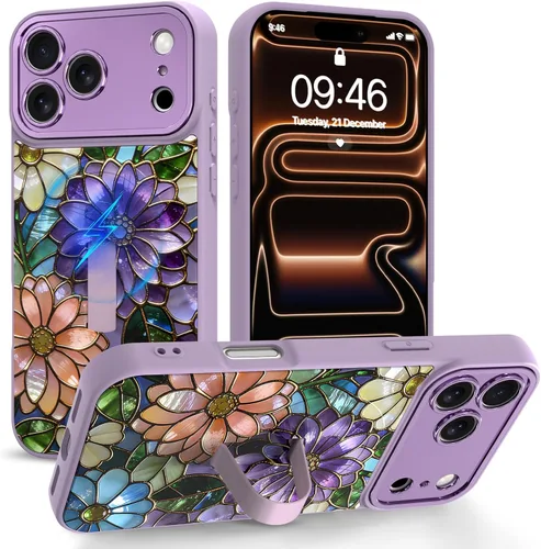 Miniatura 10 de Funda compatible con iPhone 17 Pro Max con correa de mano para los dedos, funda de teléfono con estampado de leopardo y guepardo para mujeres