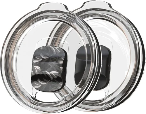 Para YETI Tapa de 30 onzas, color vibrante para tapa YETI, ajuste perfecto para tapa YETI de 32 onzas, paquete de 2 (negro clásico y patrón)
