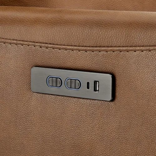 Miniatura 8 de CHITA Silla reclinable eléctrica de cuero genuino para adultos, sillón reclinable eléctrico de pared para espacios pequeños, moderna sala de estar
