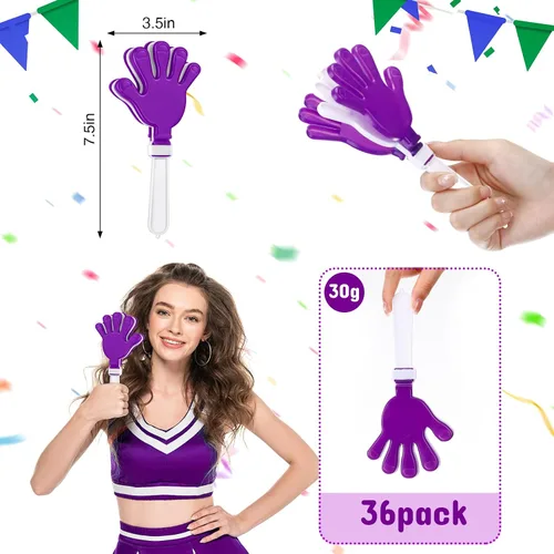 Miniatura 2 de Junkin 48 piezas de aplausómetros a granel 19.1 x 8.9 cm, fabricantes de ruido para fiestas, regalos de cumpleaños, aplausómetros, clacker