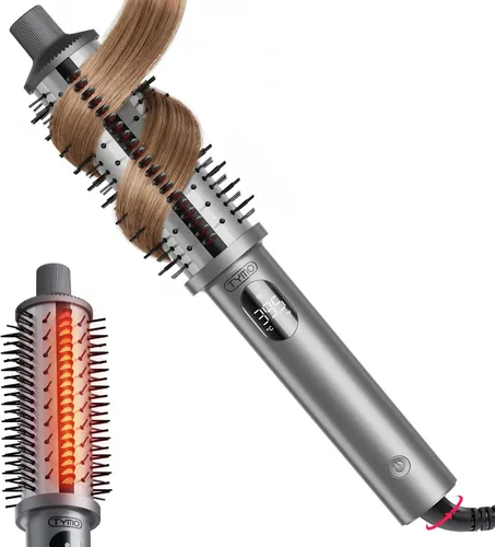 Miniatura 10 de TYMO STYLUX PRO - Cepillo térmico para rizar, voluminizador redondo calentado de 1.5 pulgadas, alisador de pelo y rizador 2 en 1, iones negativos