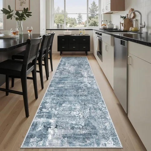 Miniatura 273 de Alfombra de pasillo Soalmost 2'6" x 10' lavable, alfombra antideslizante para cocina, baño, lavandería, alfombras vintage ultra delgadas para Beige